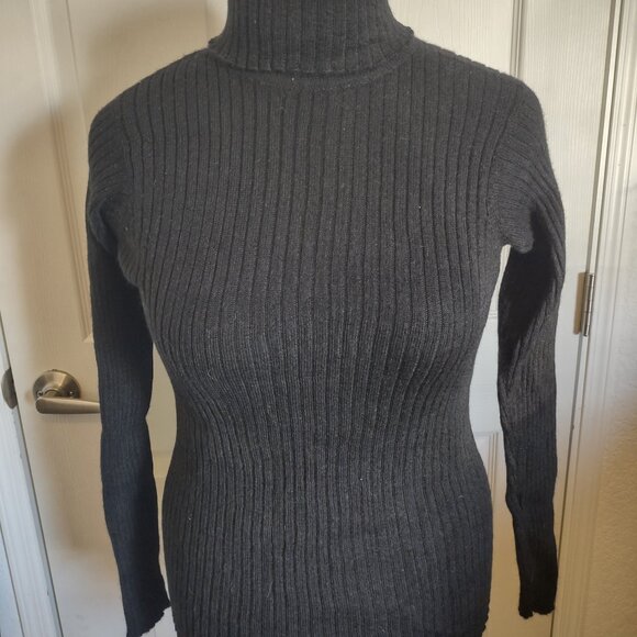 Peruvian Connection Turtleneck Womens L Black Baby Alpaca Bolivia Luxury - Picture 1 of 11